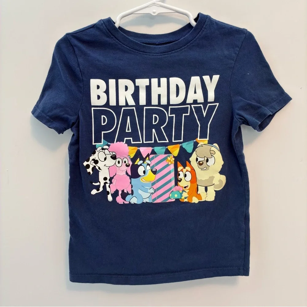 Old Navy Bluey Toddler Unisex Birthday Party Graphic T-Shirt Blue Size 4T